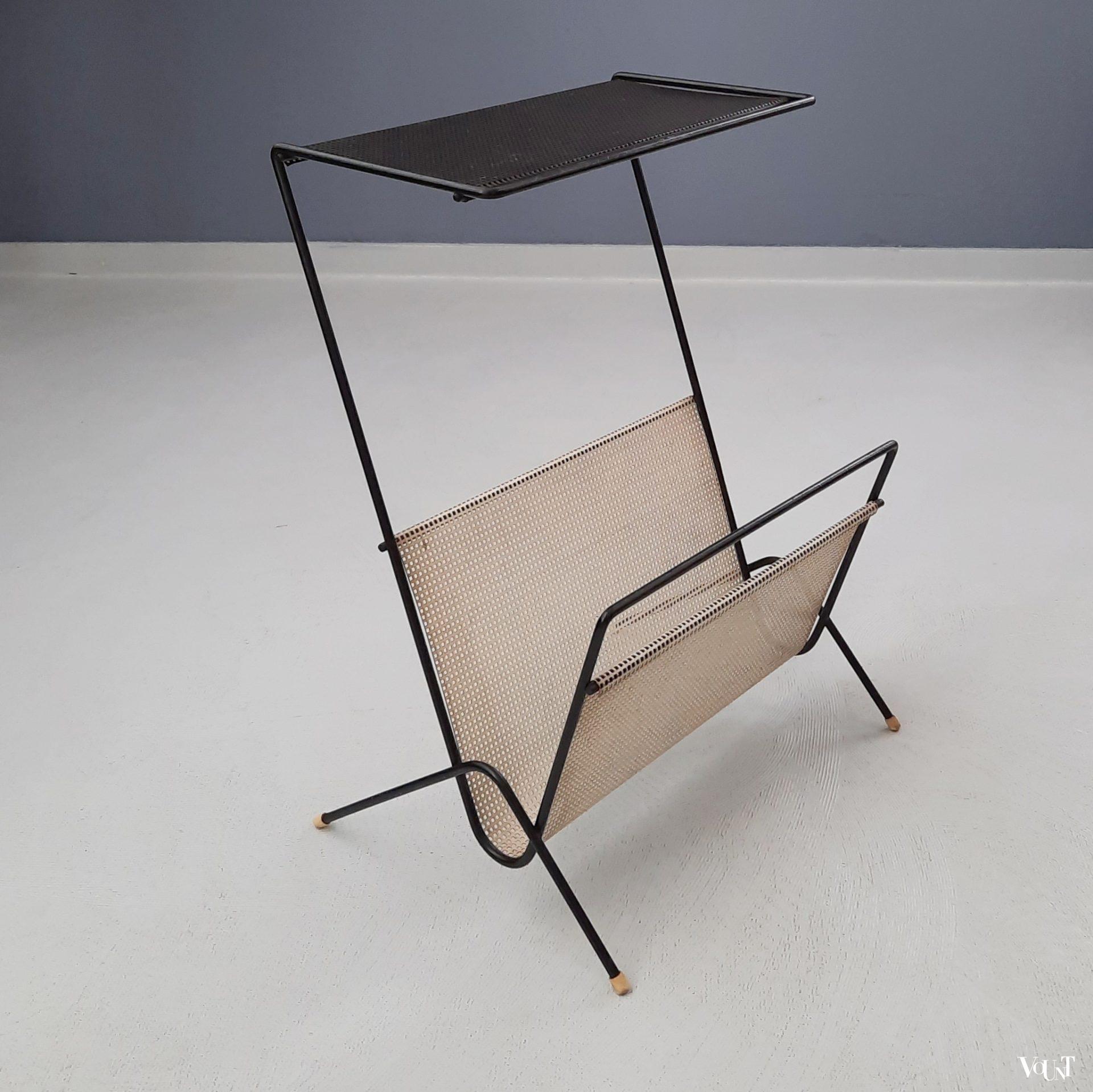 Lectuurrek / tafeltje geperforeerd metaal, Pilastro, jaren '50/'60