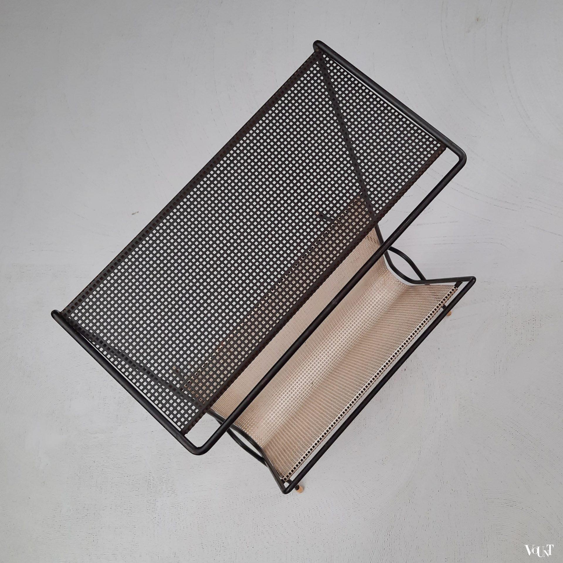 Lectuurrek / tafeltje geperforeerd metaal, Pilastro, jaren '50/'60