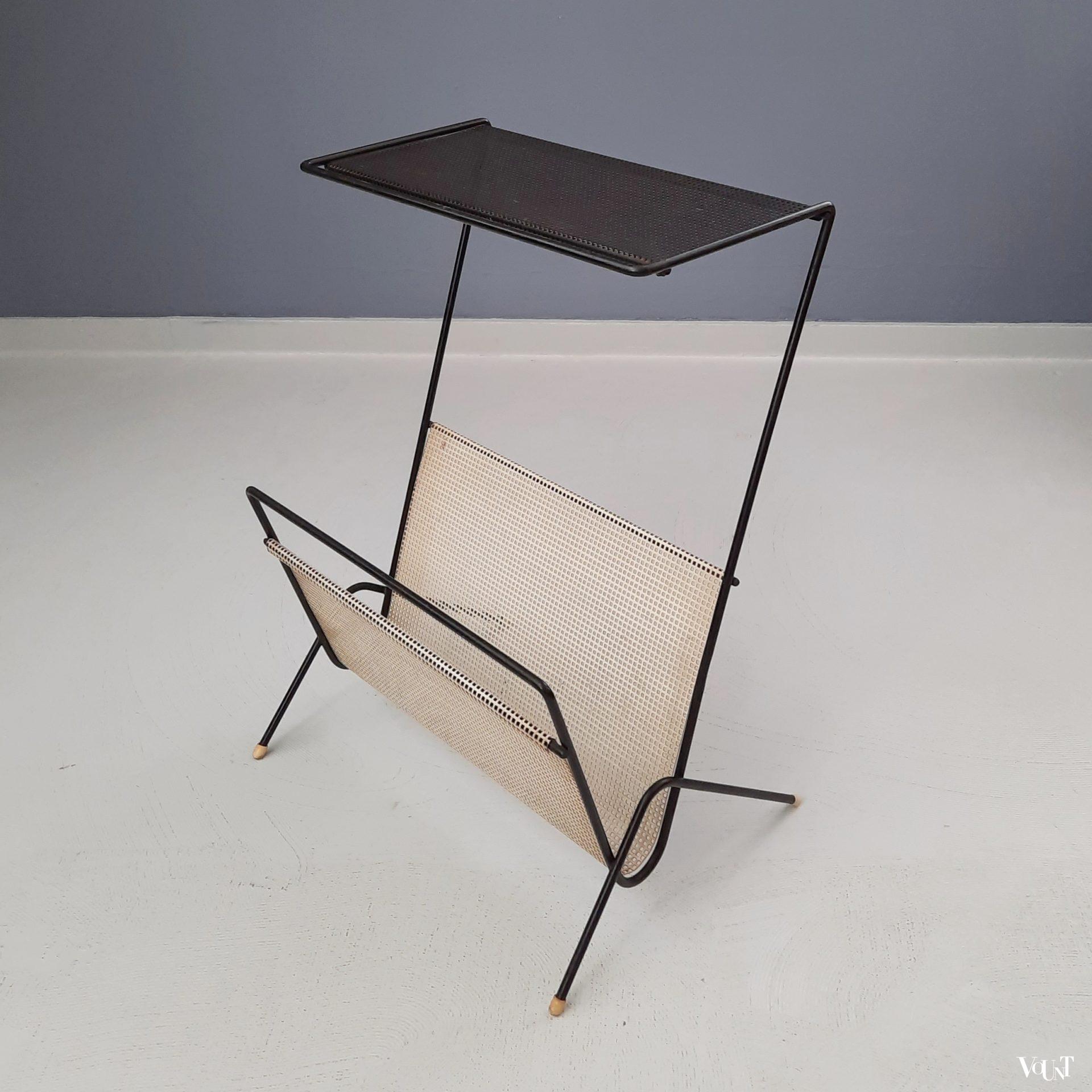 Lectuurrek / tafeltje geperforeerd metaal, Pilastro, jaren '50/'60