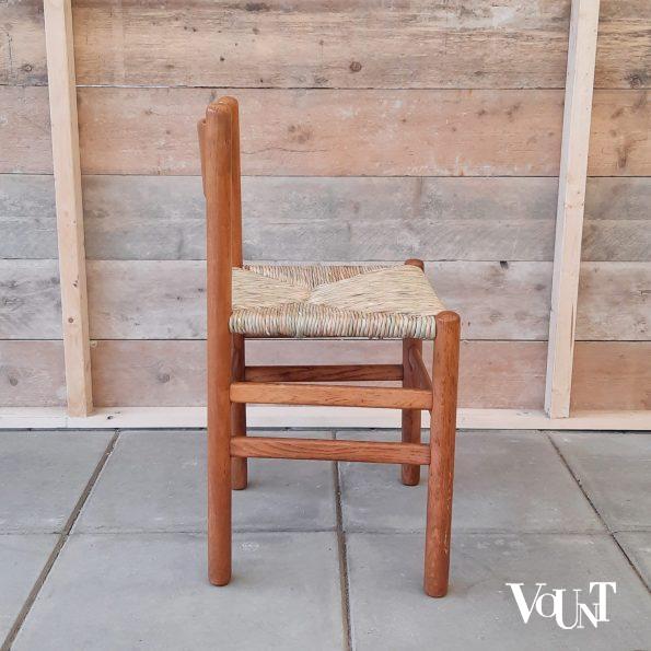 Set van 4 eettafelstoelen met biezen zitting, J.W. van Heuvel voor Ad Vorm, jaren '60