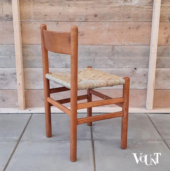 Set van 4 eettafelstoelen met biezen zitting, J.W. van Heuvel voor Ad Vorm, jaren '60