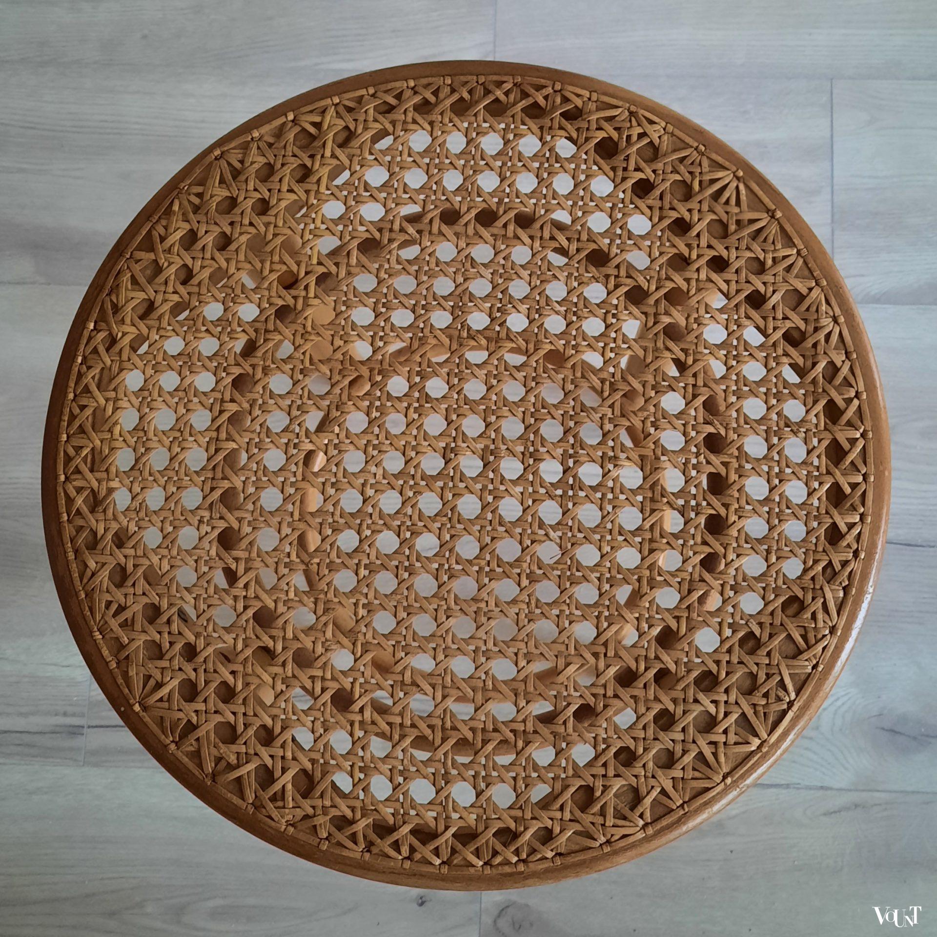 Set van 2 bentwood barkrukken met rotan zitting, jaren '60