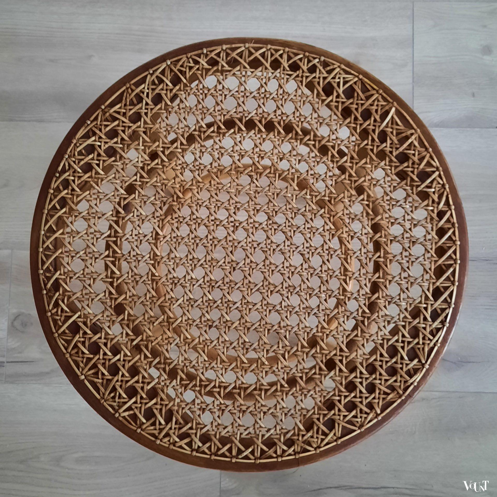 Set van 2 bentwood barkrukken met rotan zitting, jaren '60