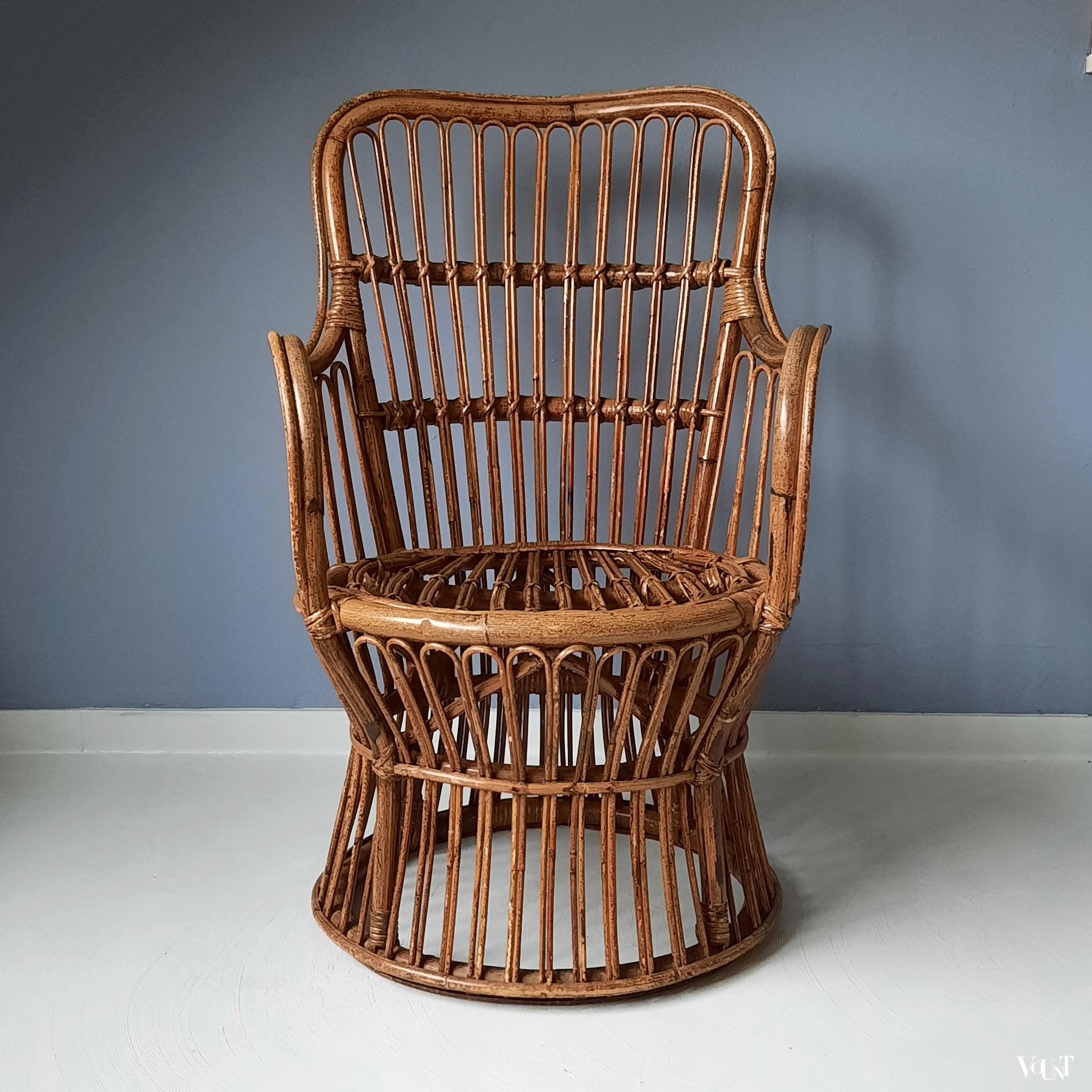 Italiaanse rotan stoel, jaren '60