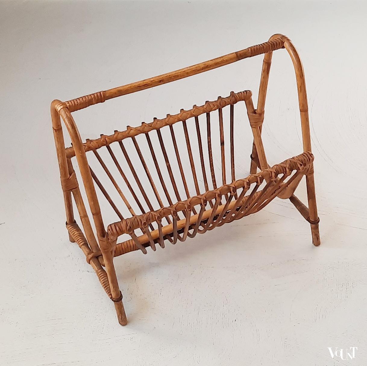 Rotan tijdschriftenrek, jaren '60