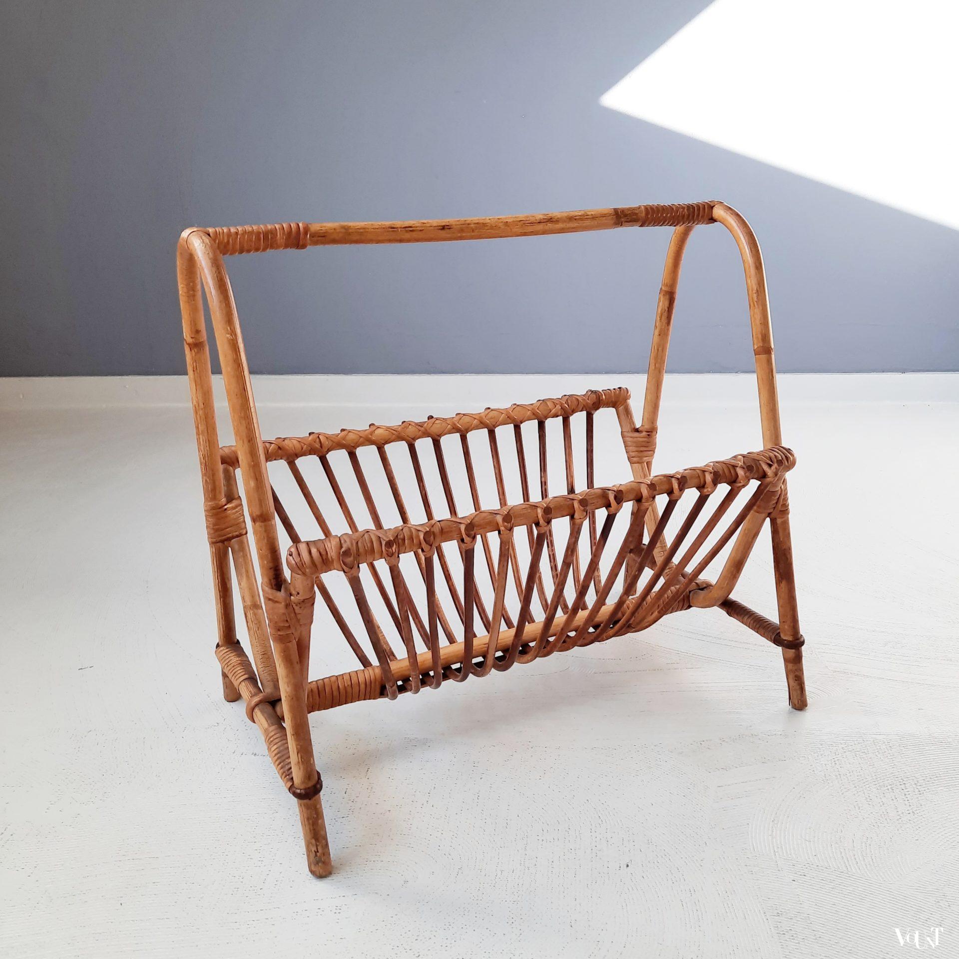 Rotan tijdschriftenrek, jaren '60