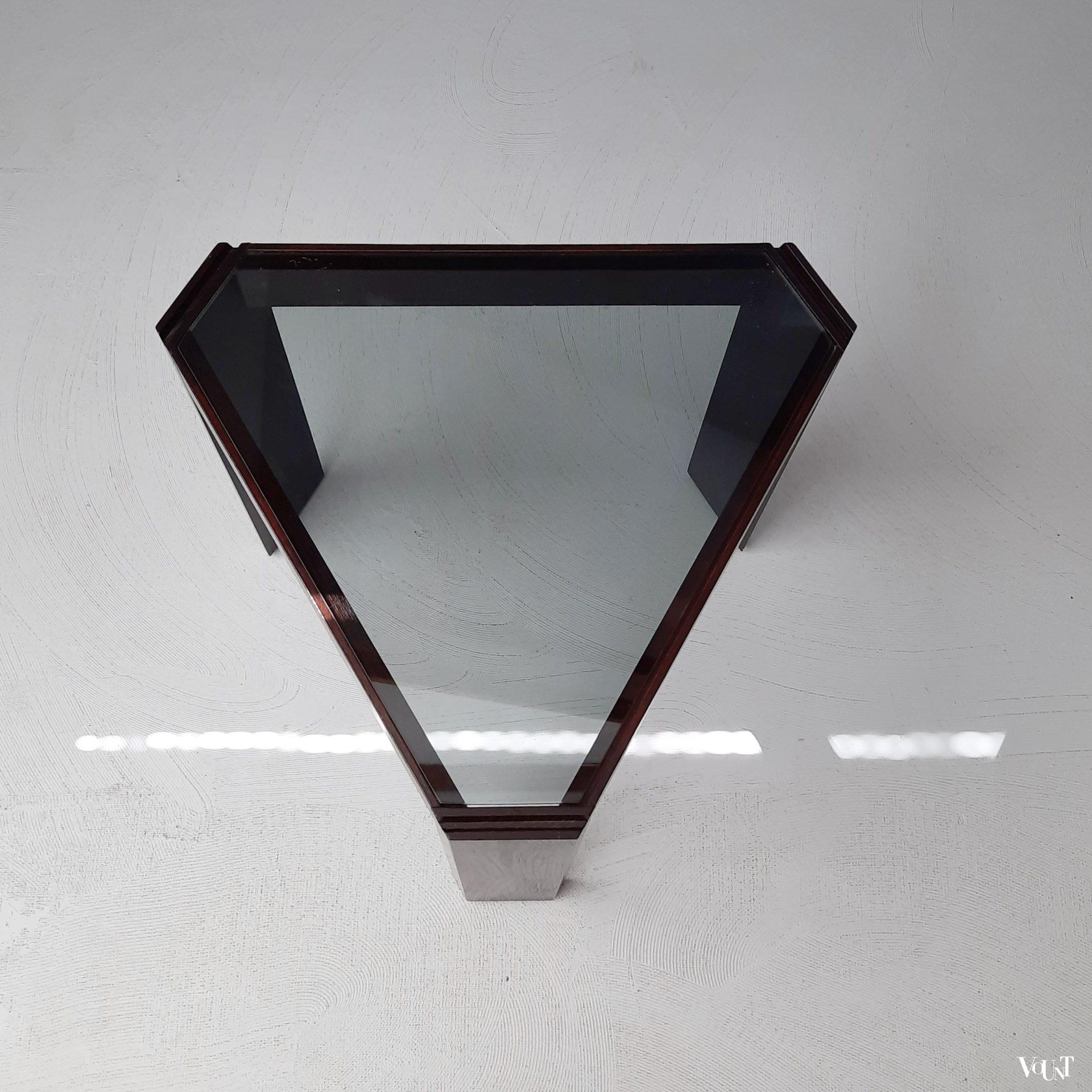 Bijzettafeltje met rookglazen blad, Porada Arredi, jaren '70