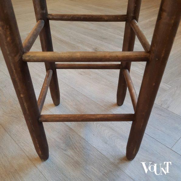 Set van 4 hoge krukken met biezen zitting, jaren '60