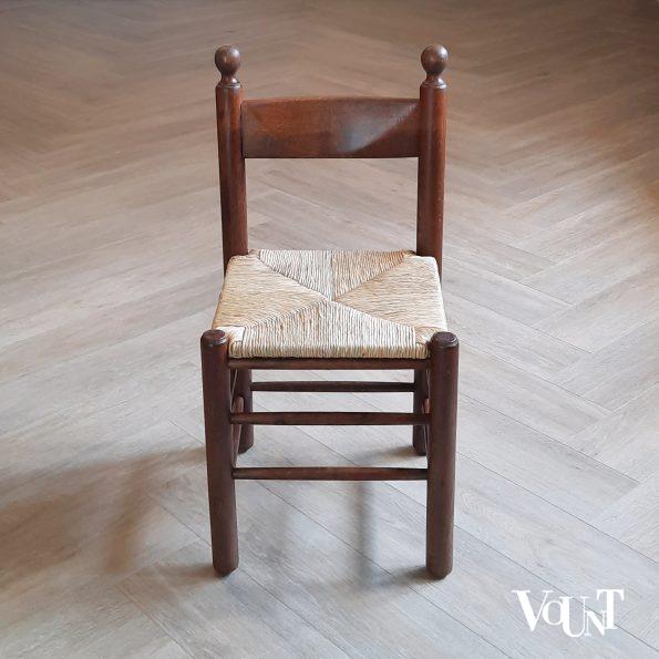Set van 4 jaren '70 stoelen met nieuwe biezen zitting