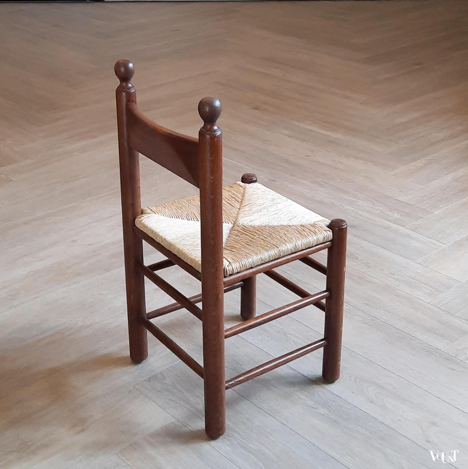 Set van 4 jaren '70 stoelen met nieuwe biezen zitting