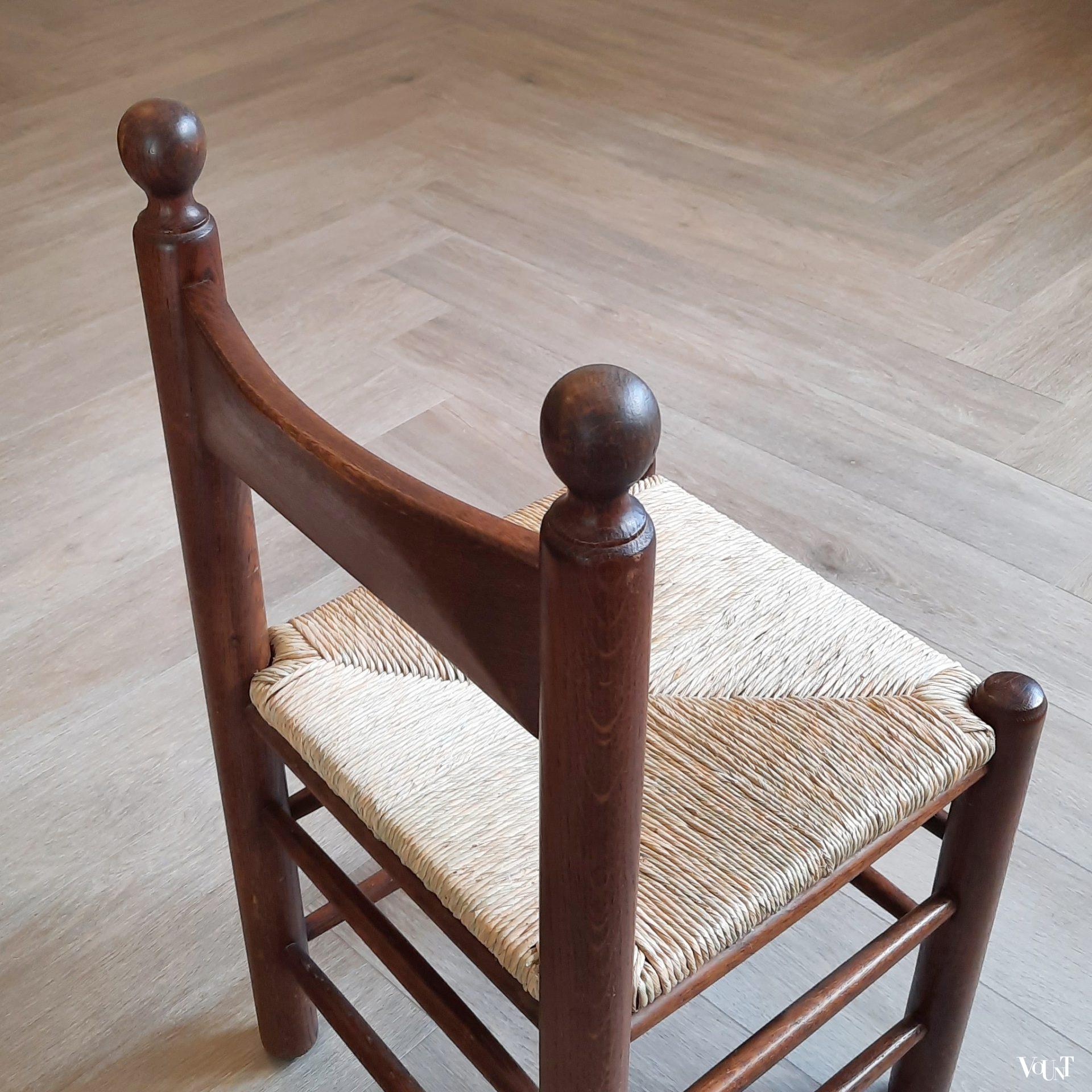 Set van 4 jaren '70 stoelen met nieuwe biezen zitting