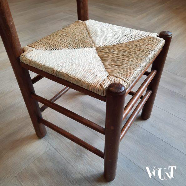 Set van 4 jaren '70 stoelen met nieuwe biezen zitting