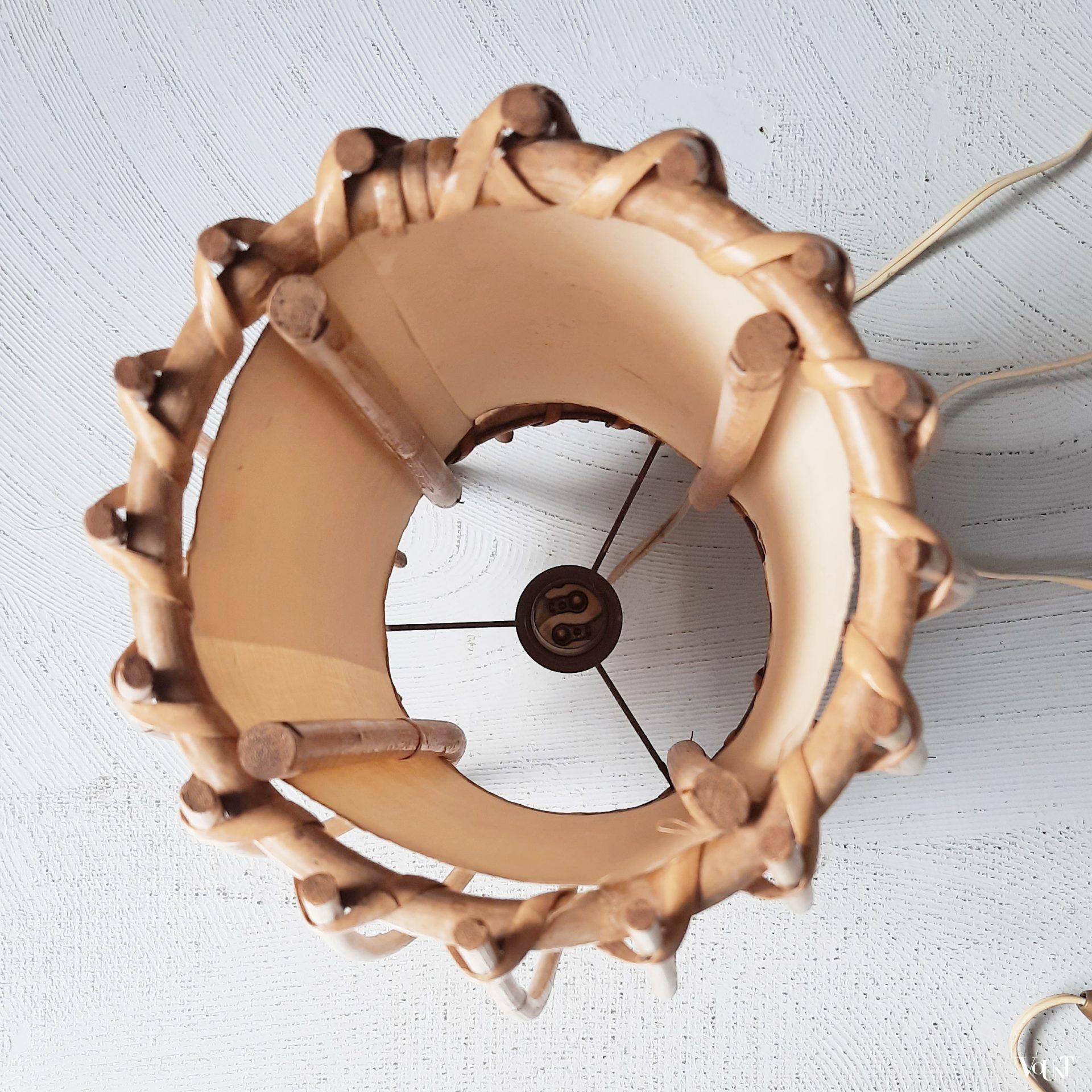 Frans rotan tafellampje, jaren '60