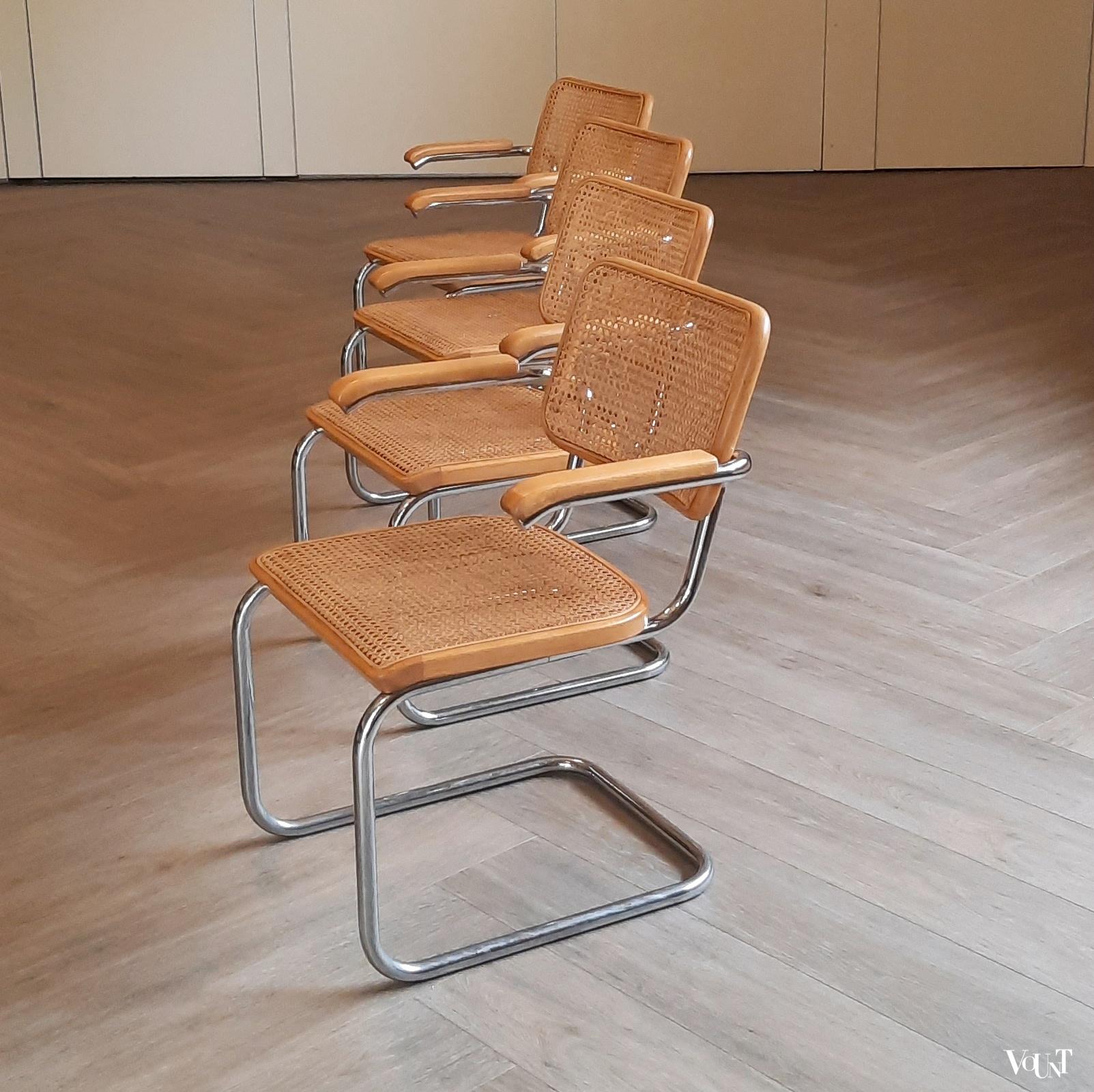 Set van 4 originele S64 stoelen, Marcel Breuer voor Thonet, jaren '60