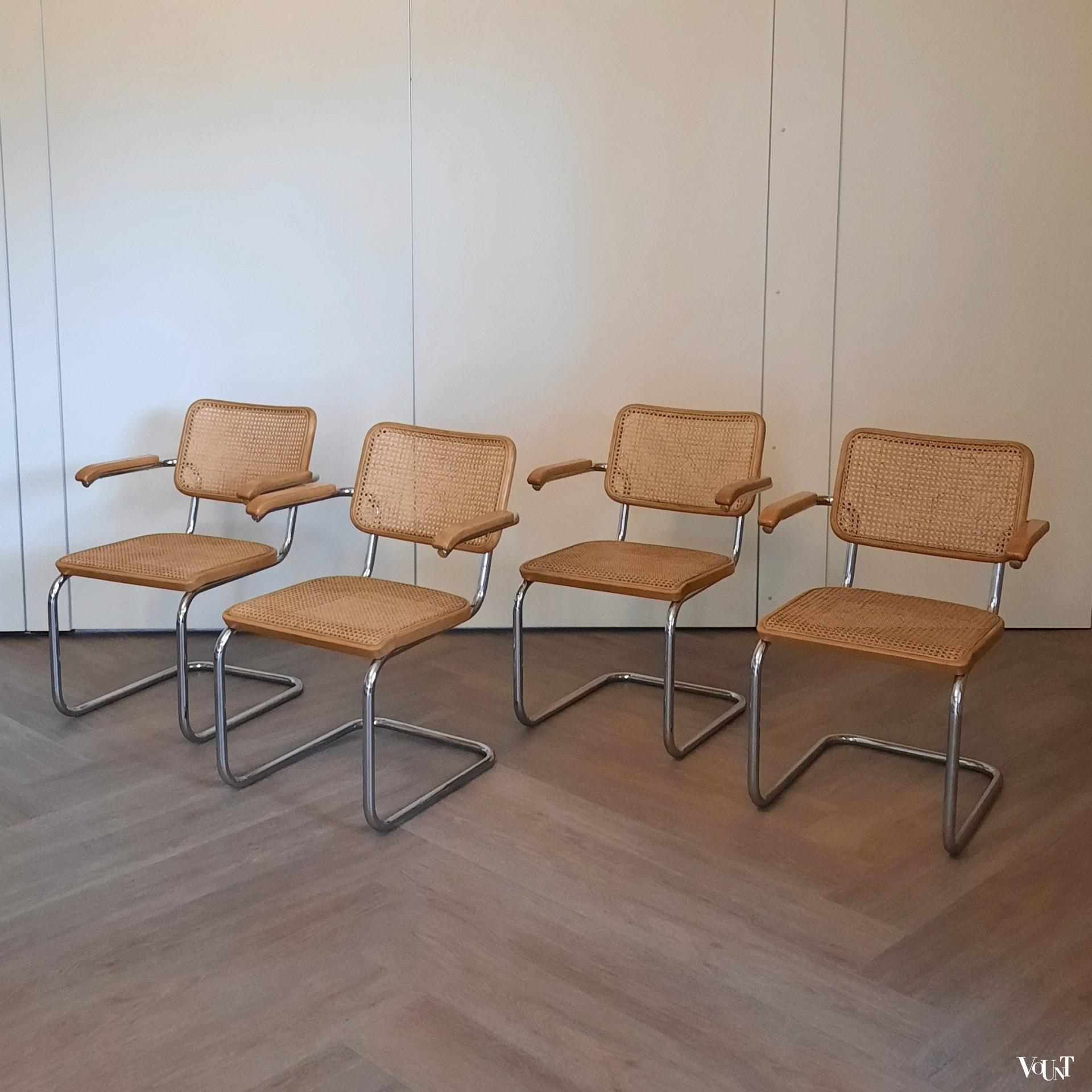 Set van 4 originele S64 stoelen, Marcel Breuer voor Thonet, jaren '60