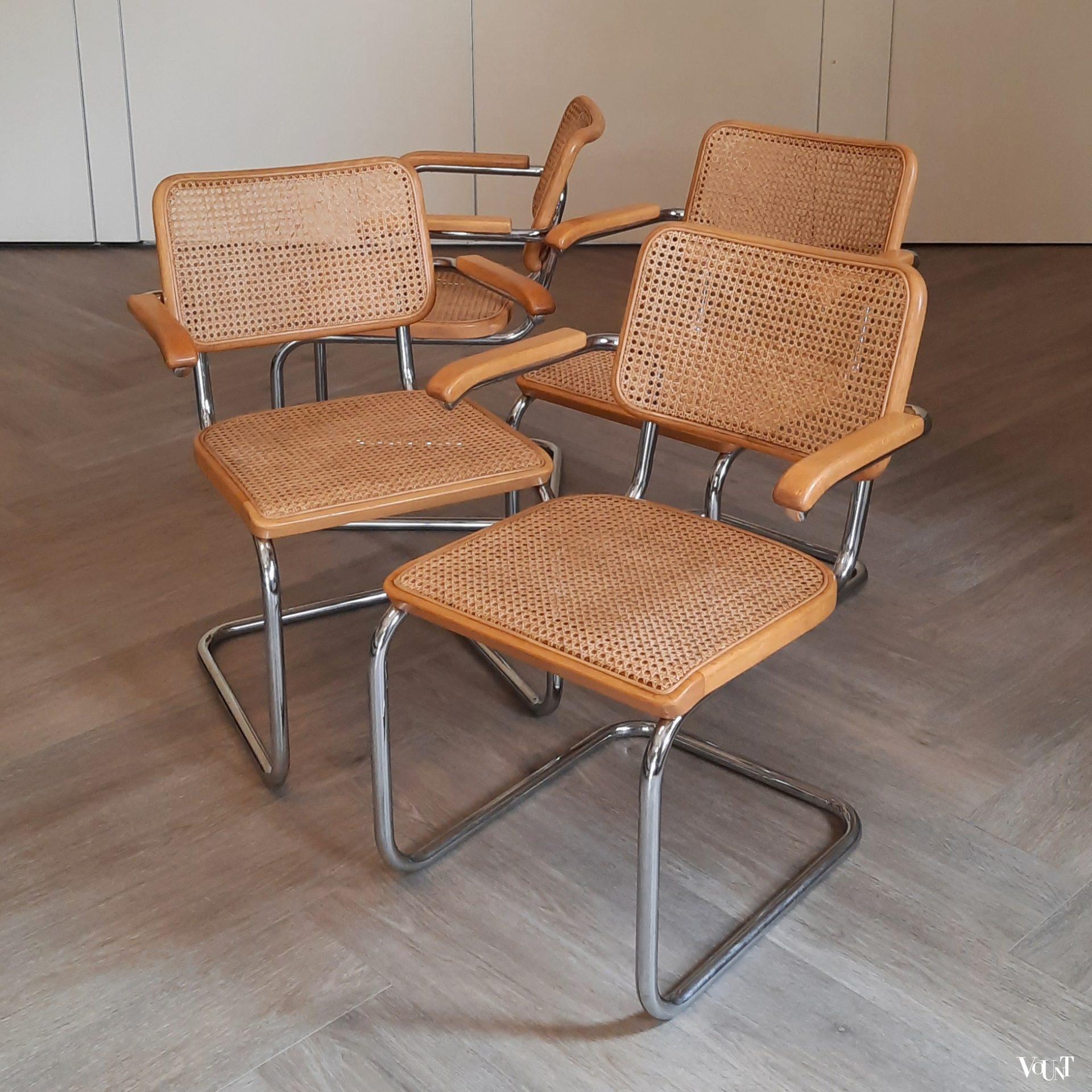 Set van 4 originele S64 stoelen, Marcel Breuer voor Thonet, jaren '60