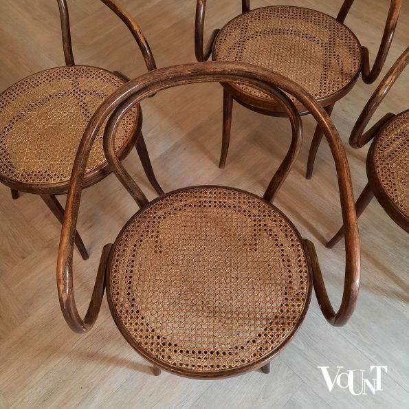 Set van 4 bruine 209 stoelen, Ligna, jaren '60