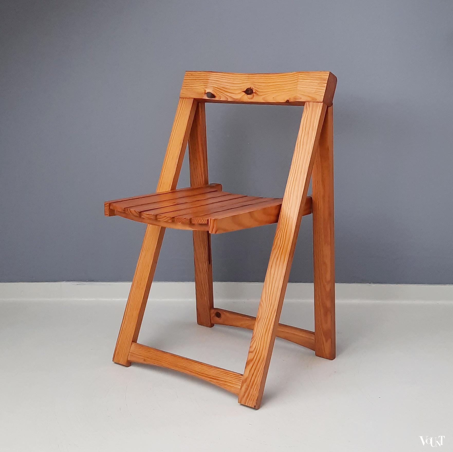 Grenenhouten klapstoel, Aldo Jacober voor Alberto Bazzani, jaren '70