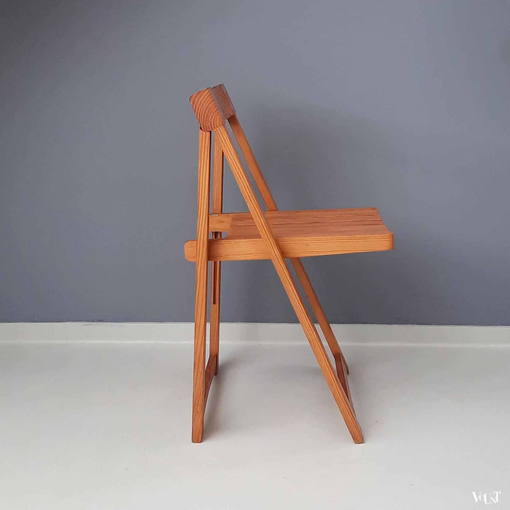 Grenenhouten klapstoel, Aldo Jacober voor Alberto Bazzani, jaren '70