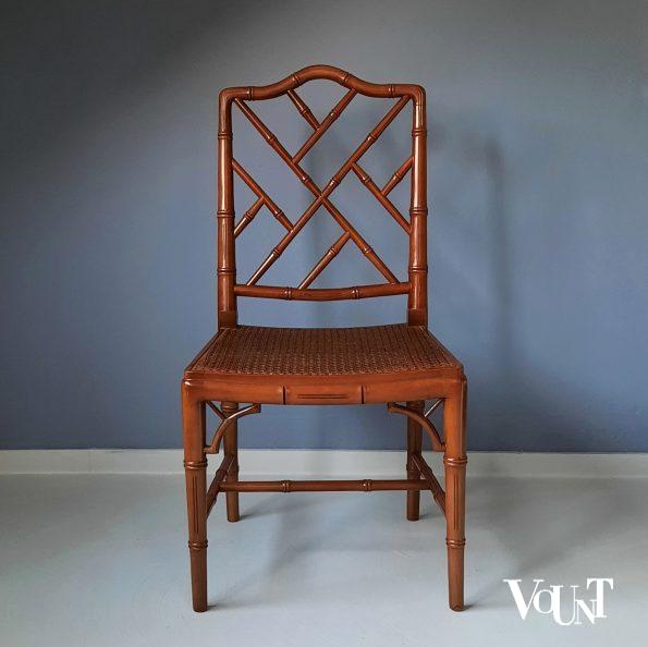 Vintage faux bamboo Chippendale stoel