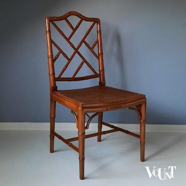 Vintage faux bamboo Chippendale stoel