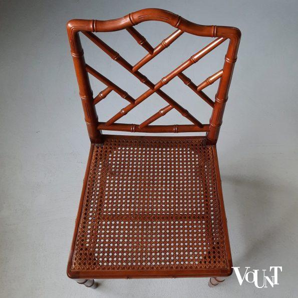 Vintage faux bamboo Chippendale stoel