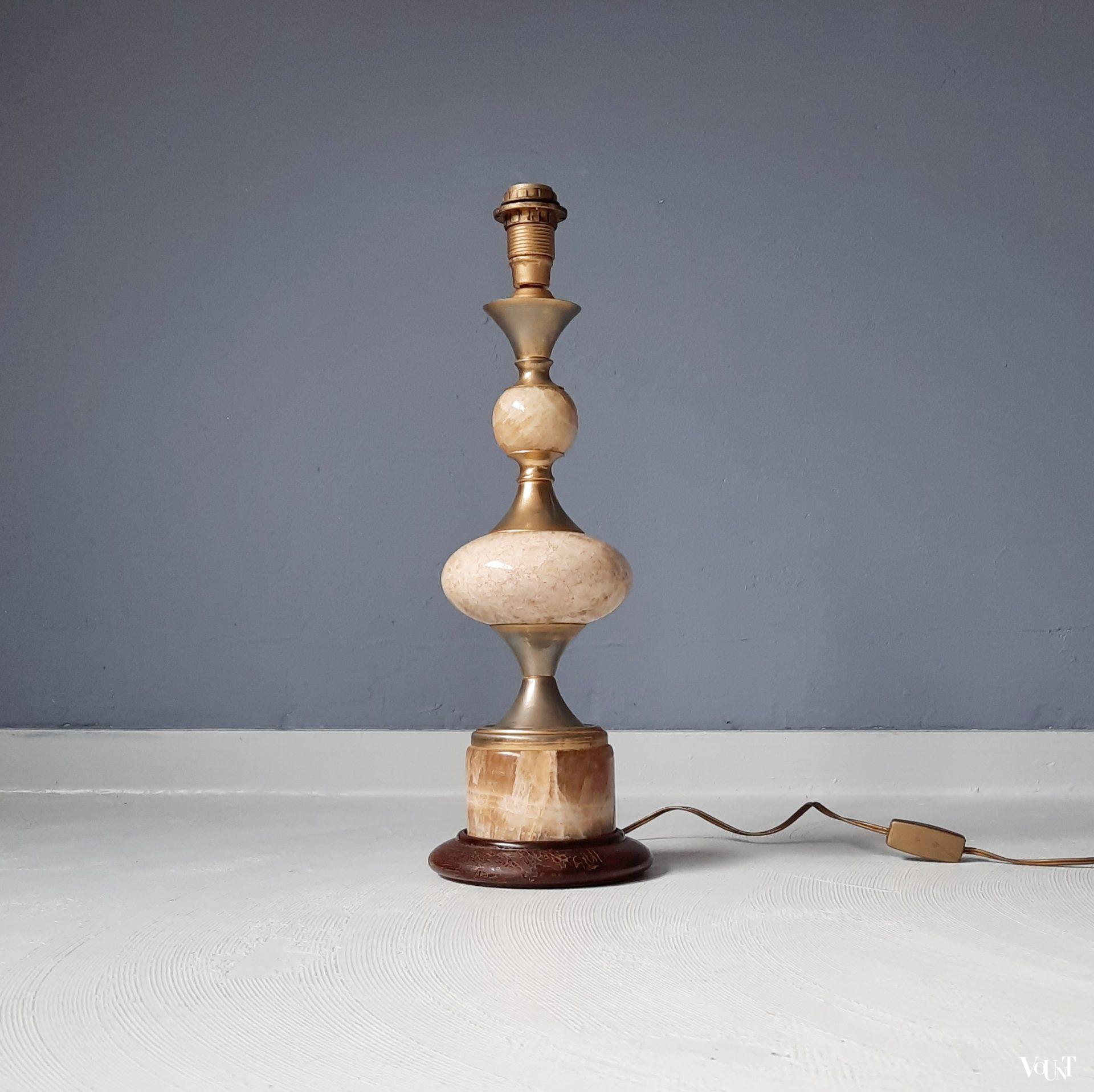 Jaren '60 tafellamp met onyx voet