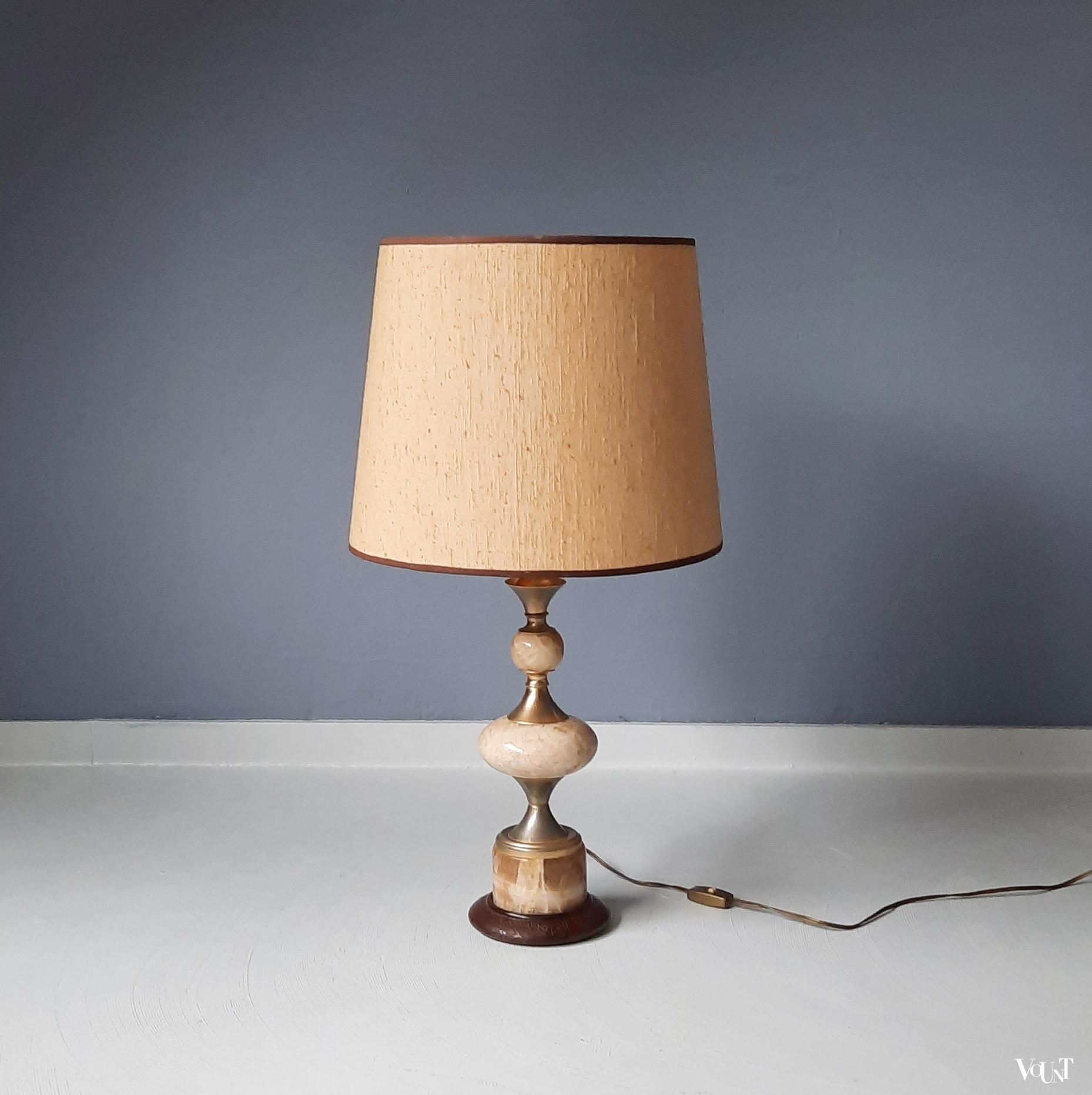 Jaren '60 tafellamp met onyx voet