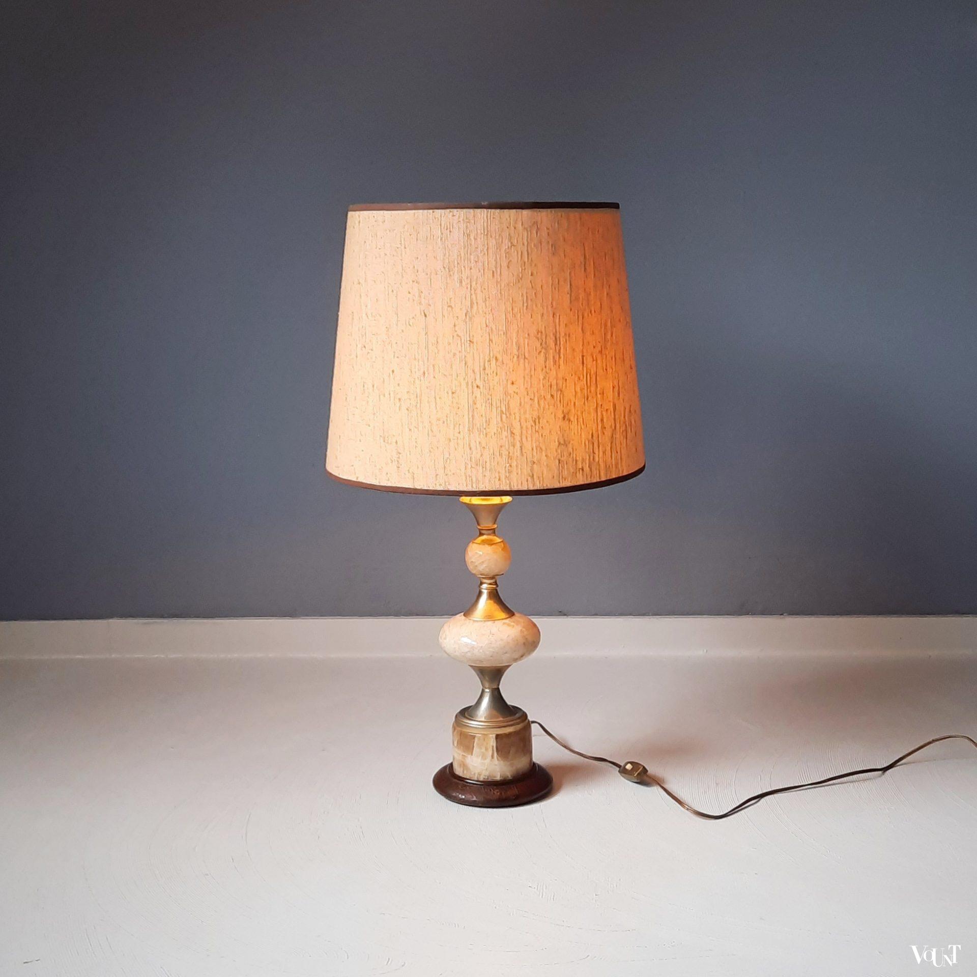 Jaren '60 tafellamp met onyx voet