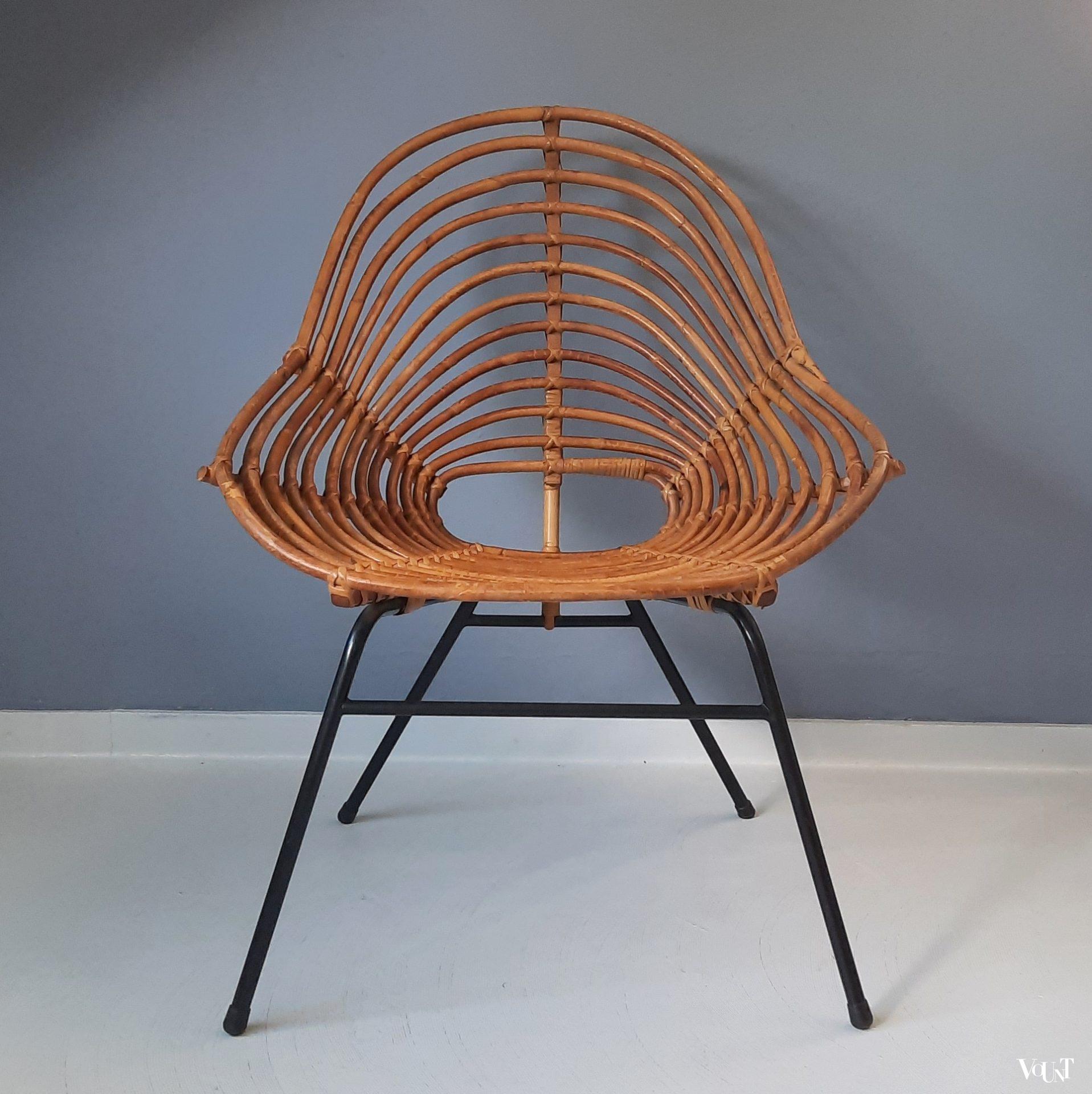 Rotan design stoel, Rohé Noordwolde, jaren '60