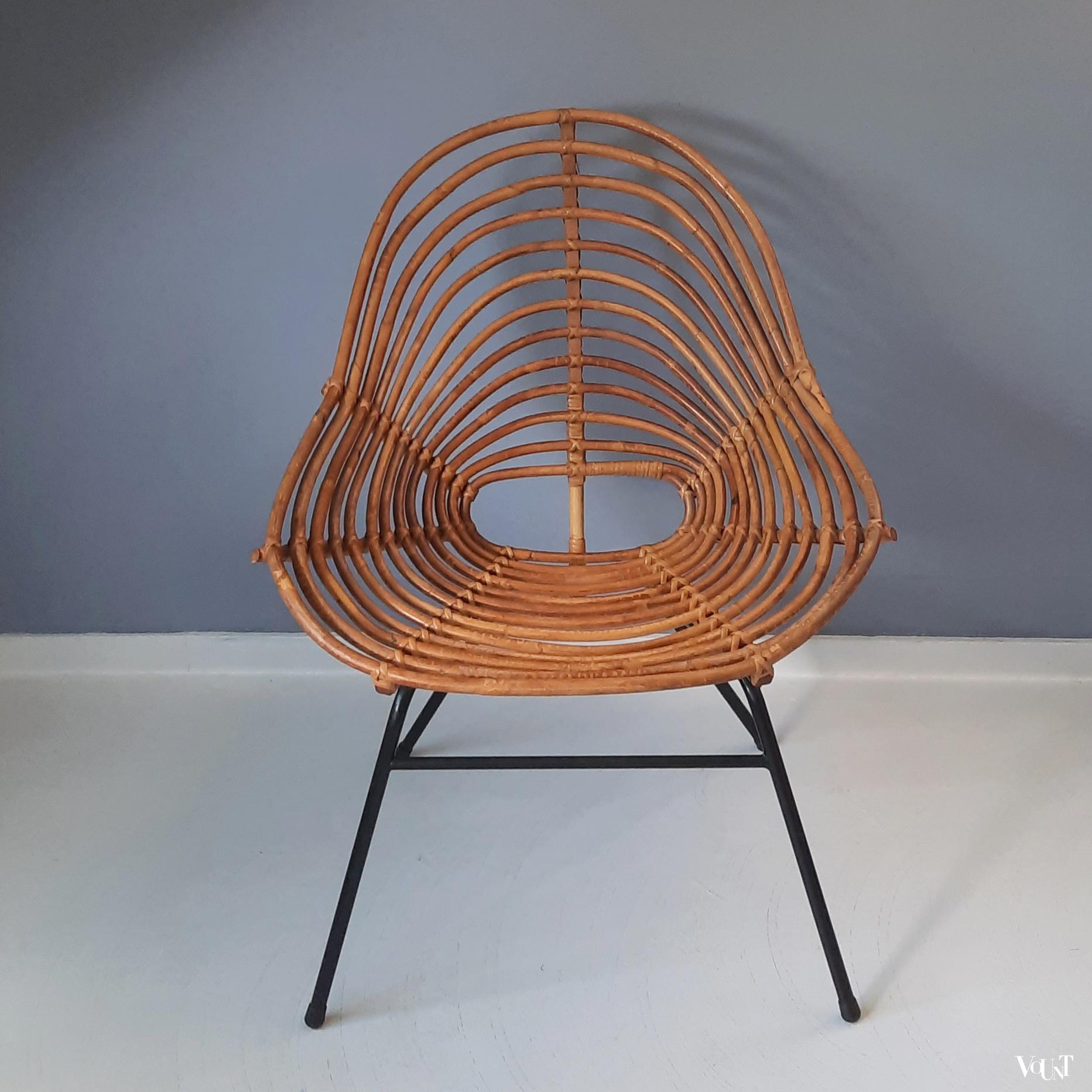 Rotan design stoel, Rohé Noordwolde, jaren '60