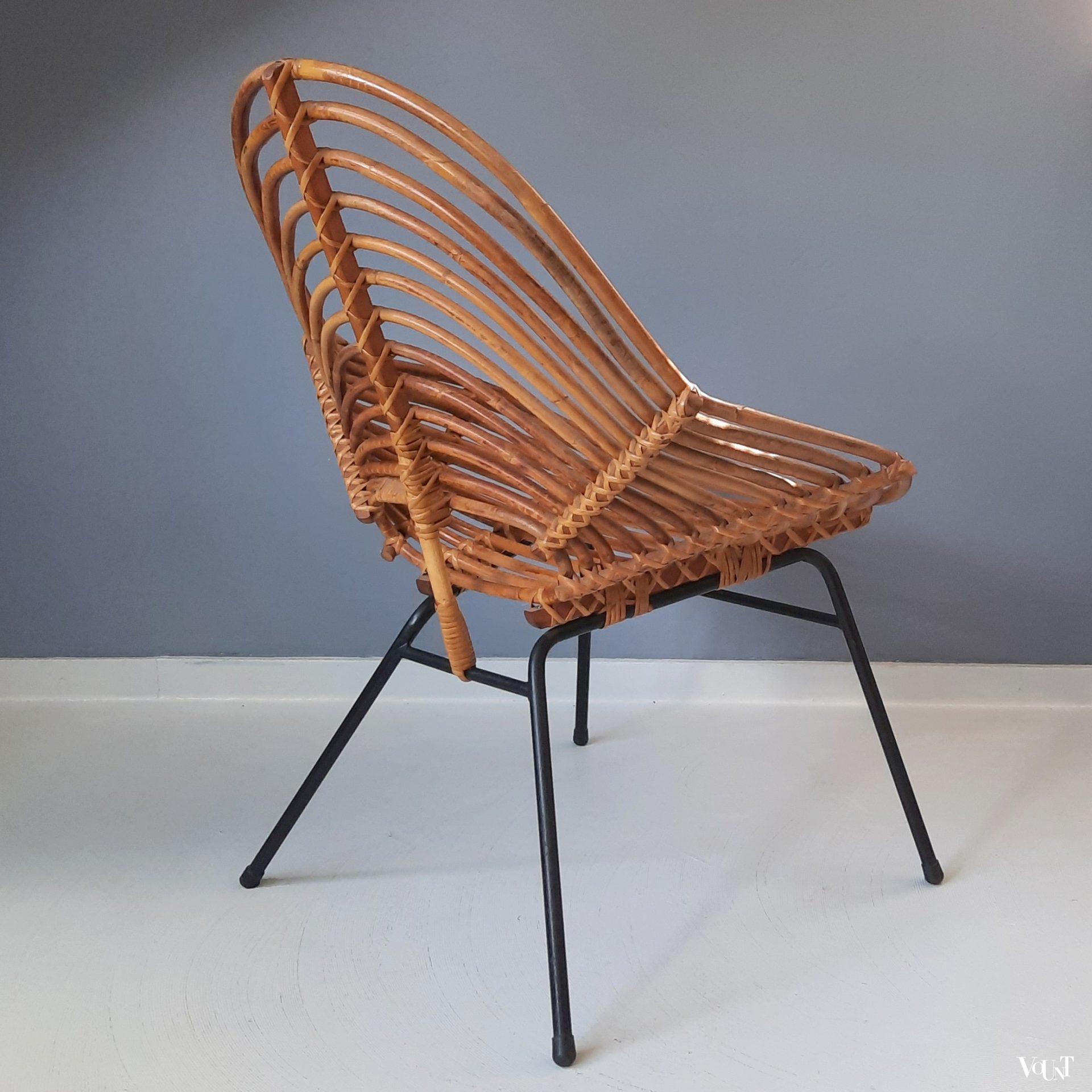 Rotan design stoel, Rohé Noordwolde, jaren '60