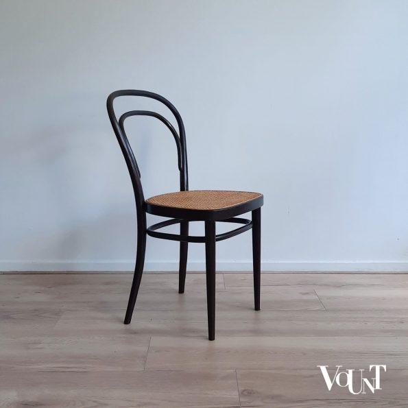 Set van 4 originele donkerbruine Thonet-stoelen nr. 214 R,  jaren '70