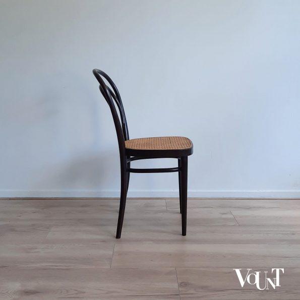 Set van 4 originele donkerbruine Thonet-stoelen nr. 214 R,  jaren '70