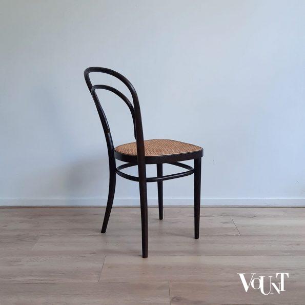 Set van 4 originele donkerbruine Thonet-stoelen nr. 214 R,  jaren '70
