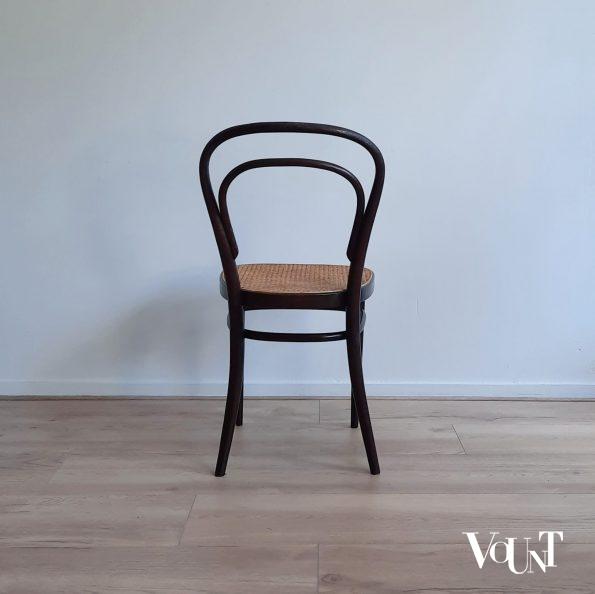 Set van 4 originele donkerbruine Thonet-stoelen nr. 214 R,  jaren '70