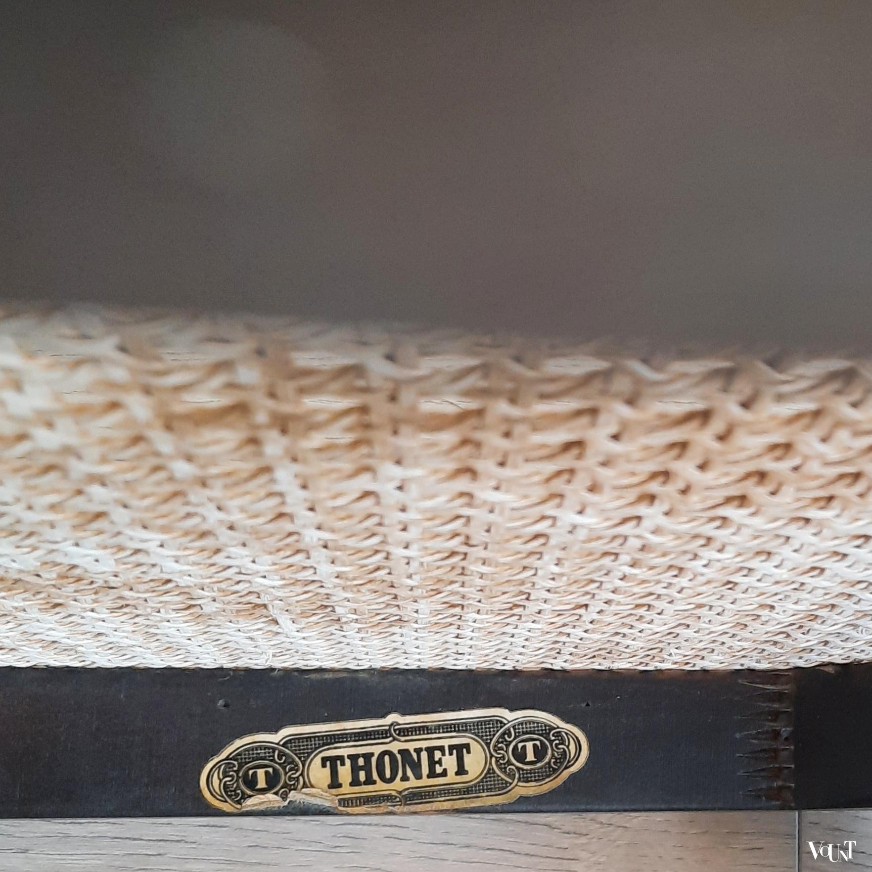 Set van 4 originele donkerbruine Thonet-stoelen nr. 214 R,  jaren '70