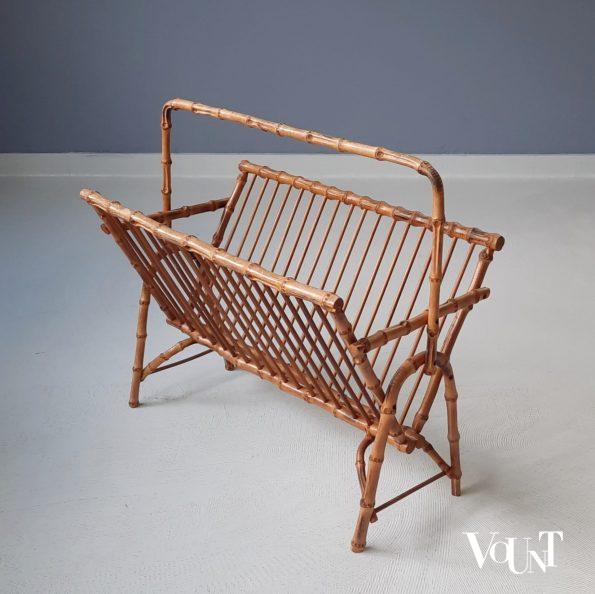 Mid-century bamboe lectuurmand, Frankrijk, jaren '50