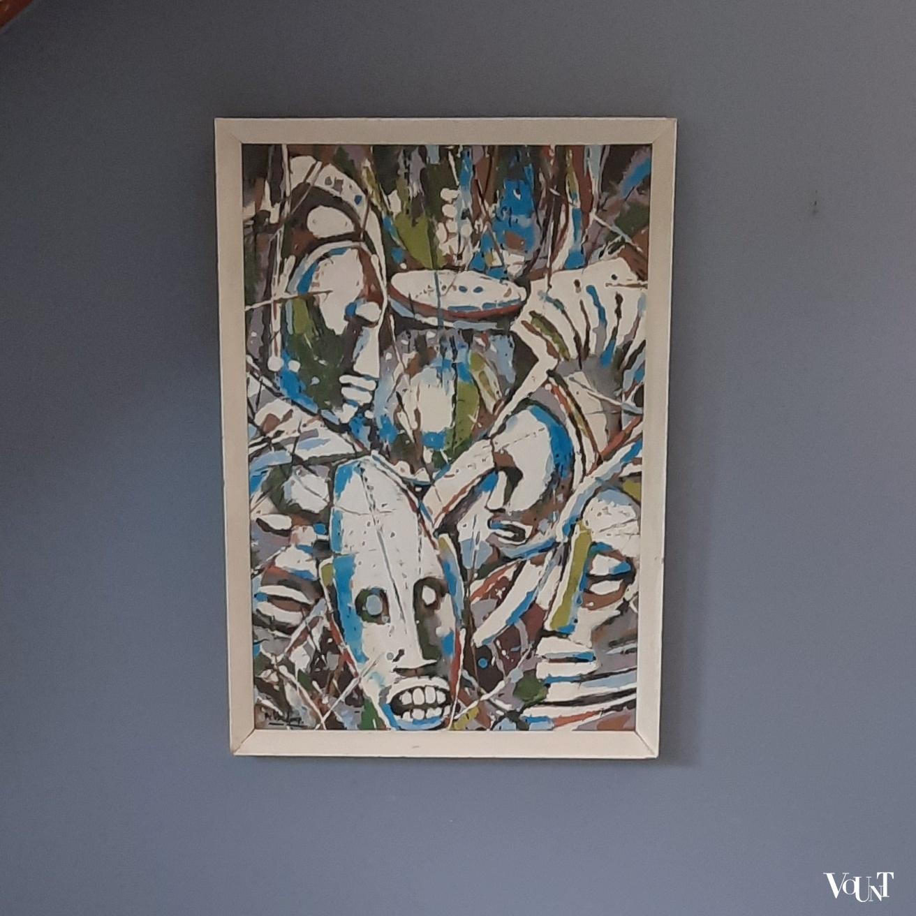 Schilderij M. Obodiwe, Nigeria, gesigneerd, jaren '60/'70