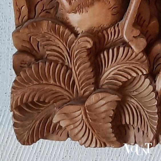 Balinees houtsnijwerk wandpaneel (Rama en Sita), 2e helft 20e eeuw