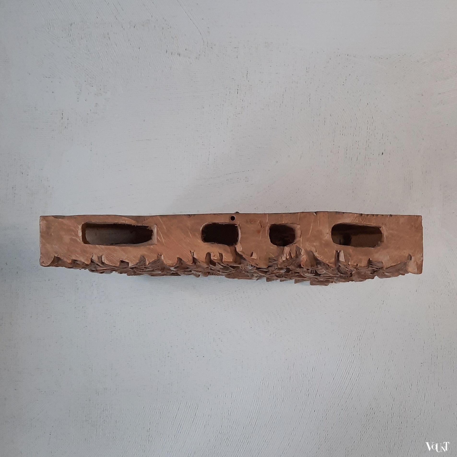 Balinees houtsnijwerk wandpaneel (Rama en Sita), 2e helft 20e eeuw