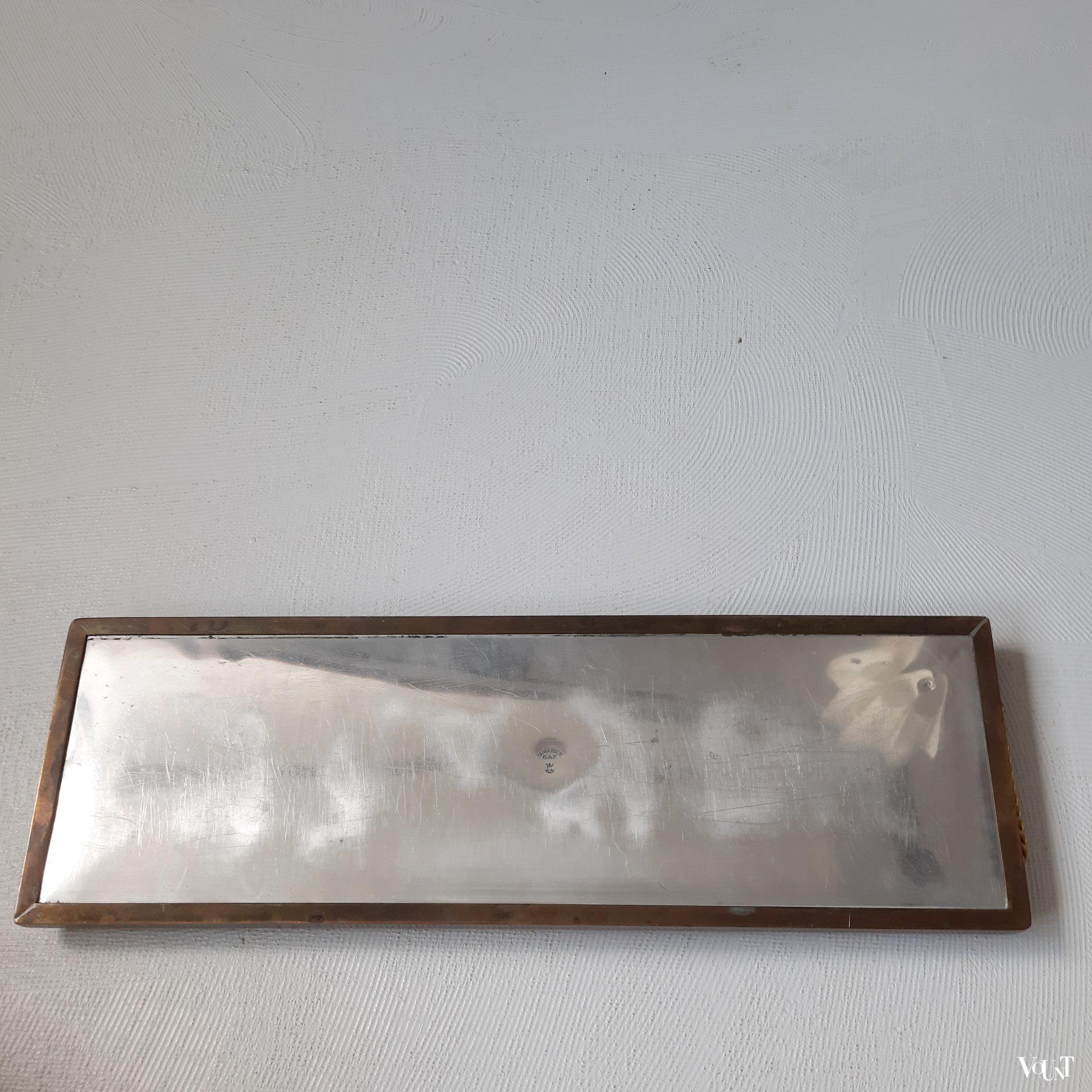 Dienblad met tegelplateau vissen, Handarbete G.A.F., Zweden, ca. jaren '50