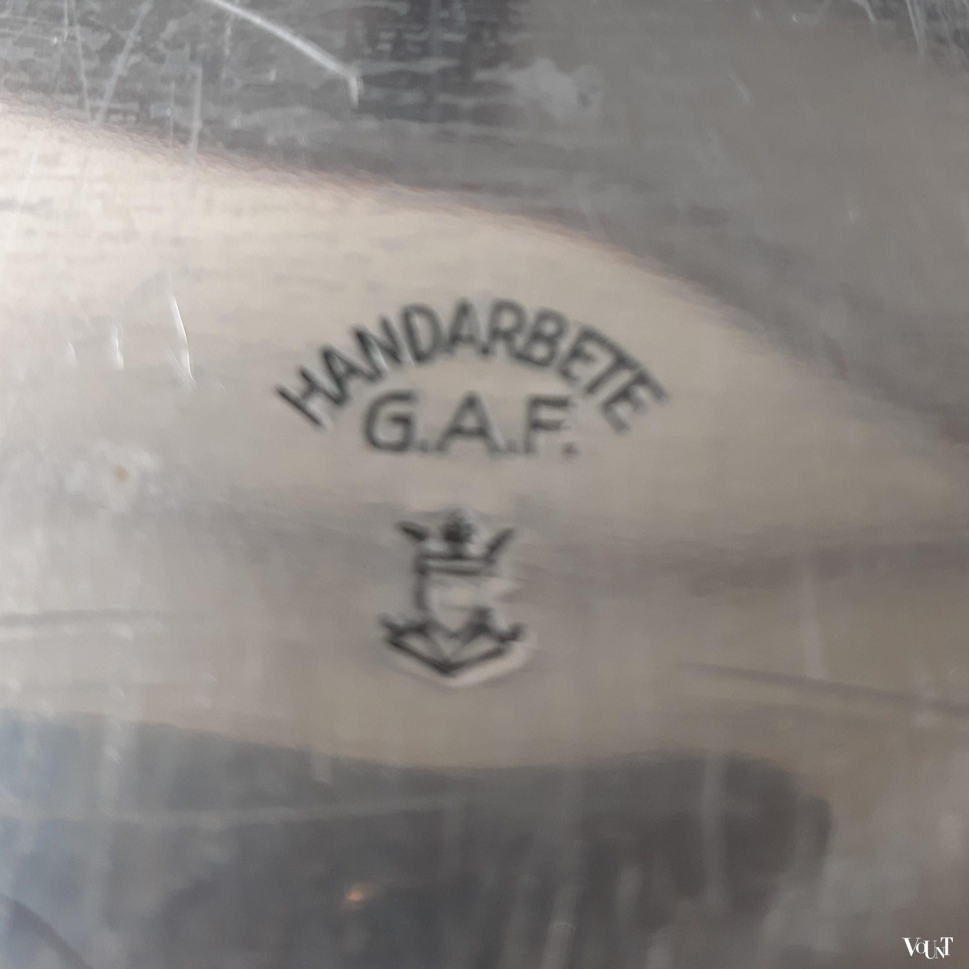 Dienblad met tegelplateau vissen, Handarbete G.A.F., Zweden, ca. jaren '50