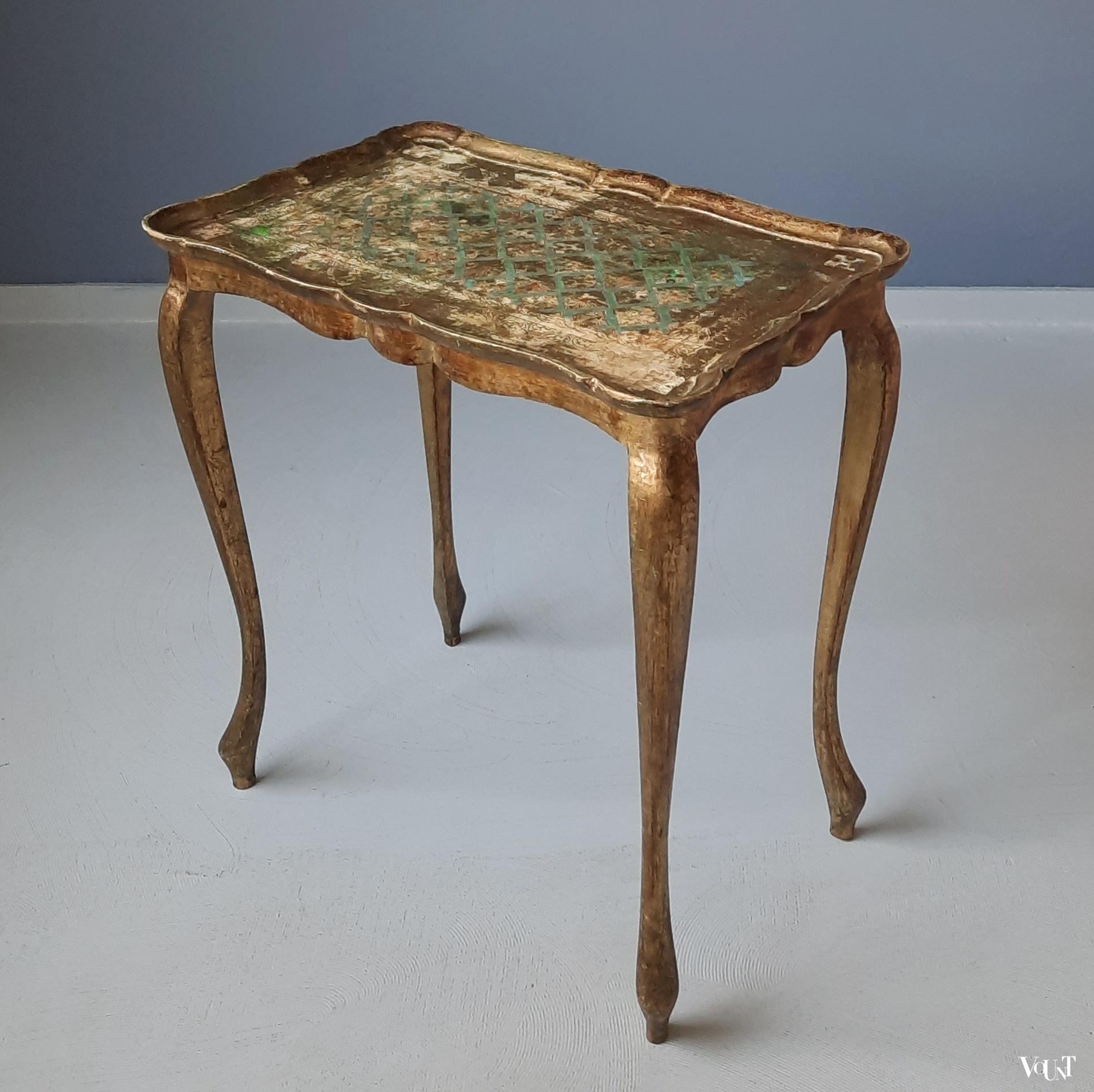 Italiaanse Florentijnse bijzettafel en dienblad, jaren '50/'60