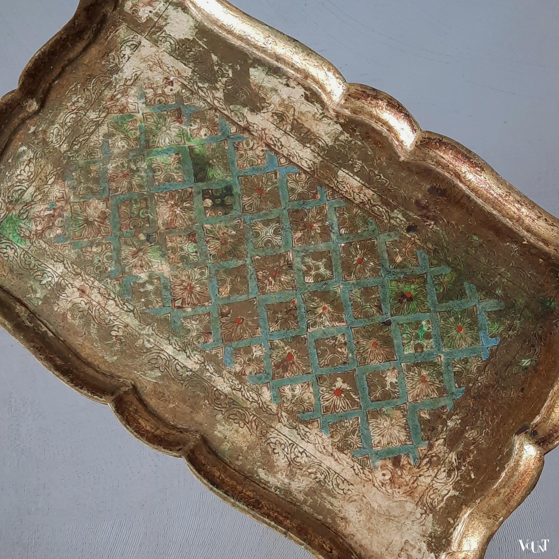 Italiaanse Florentijnse bijzettafel en dienblad, jaren '50/'60