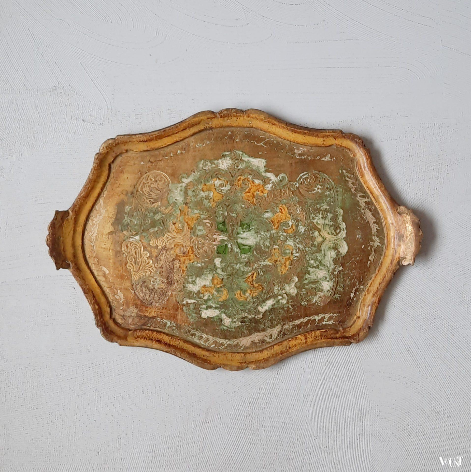 Italiaanse Florentijnse bijzettafel en dienblad, jaren '50/'60