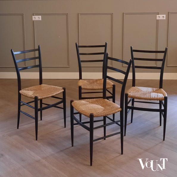 Set van 4 gemerkte Spinetto stoelen, Chiavari, Italië, jaren '50