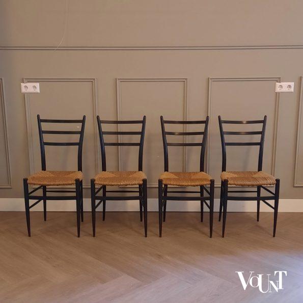 Set van 4 gemerkte Spinetto stoelen, Chiavari, Italië, jaren '50