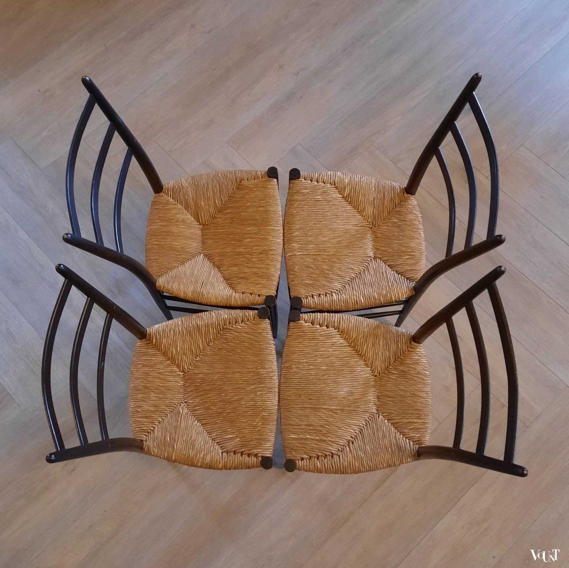 Set van 4 gemerkte Spinetto stoelen, Chiavari, Italië, jaren '50