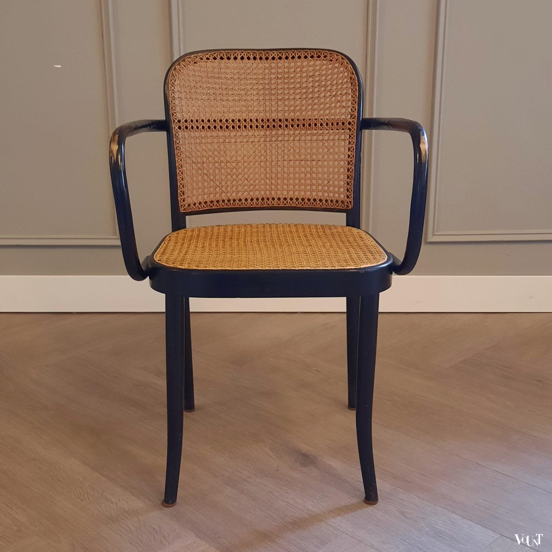 Set van 6 zwarte Praag of 811 stoelen, Ligna, jaren '60/'70